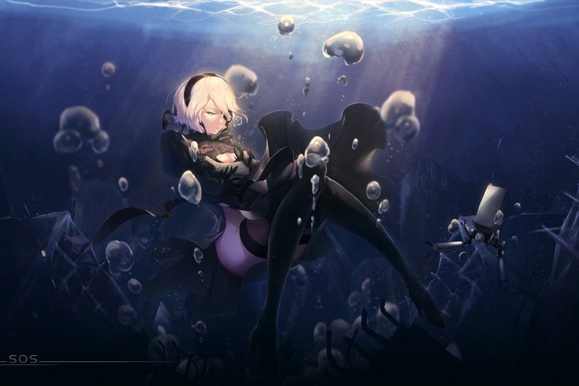 2B Under the Water (NieR:Automata)[1920x1080] Need #iPhone #6S #Plus # Wallpaper/ #Background for #IPhone6SPlus? Follow iPhone 6S Plus  3Wallpapers/ …