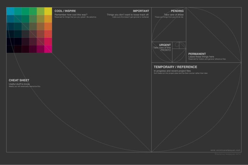 Since this is a tool for designers the layout is based on the order and  compositional balance of the golden ratio.