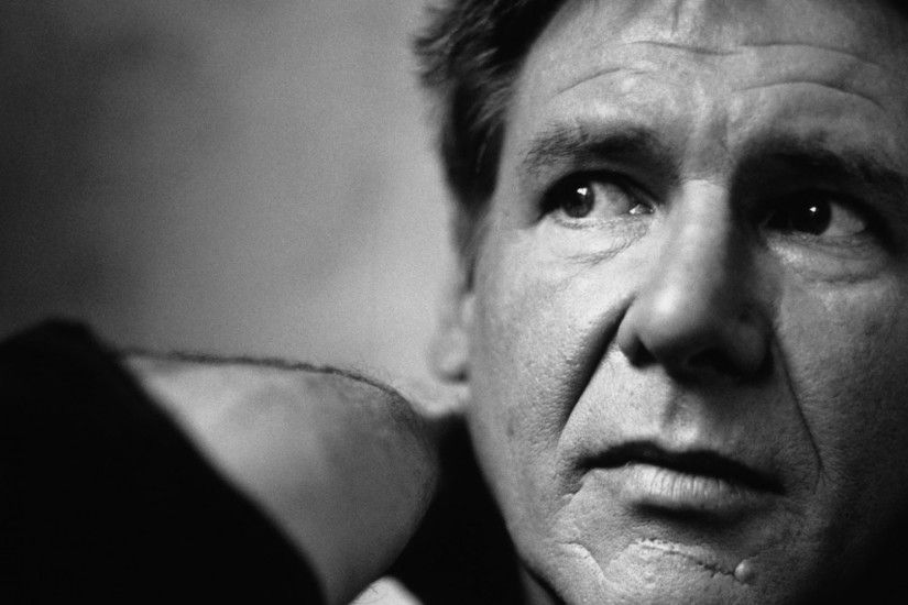 Download now full hd wallpaper harrison ford face scary black and white ...