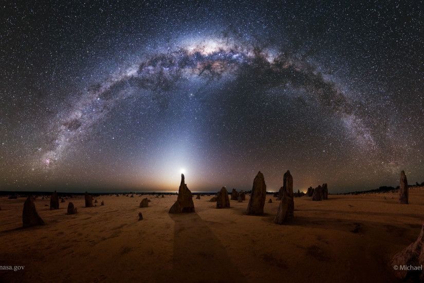 Milky Way in Australia's Pinnacles Wallpaper