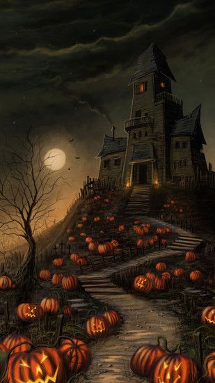 Halloween Haunted House Pumpkin Android Wallpaper ...