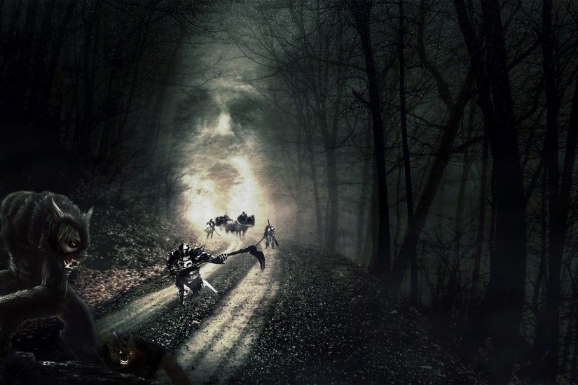 forest dark horror midnight werewolves darkness screenshot 1920x1080 px  Knights atmospheric phenomenon computer wallpaper