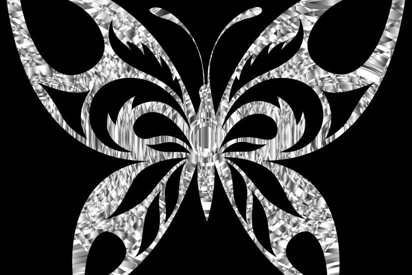 Diamond Tribal Butterfly Silhouette With Background