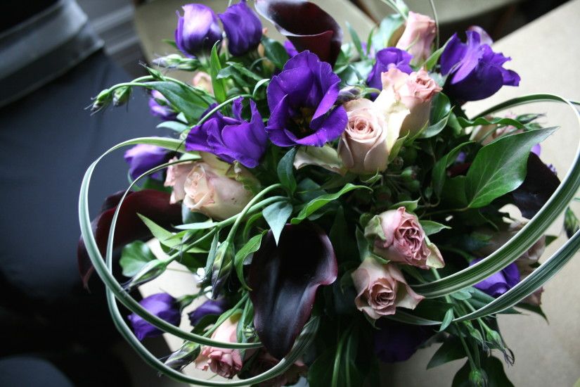 violet, rose, flower, bouquet