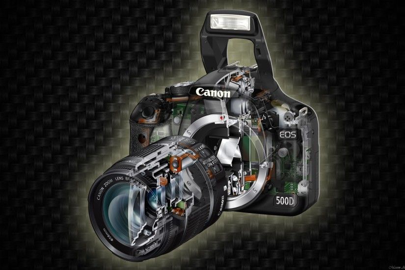 Wallpaper Canon, Camera, Black, Metal, Model, Lens