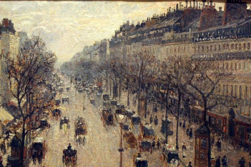 paris paintings winter france morning camille pissarro impressionism  Wallpaper HD