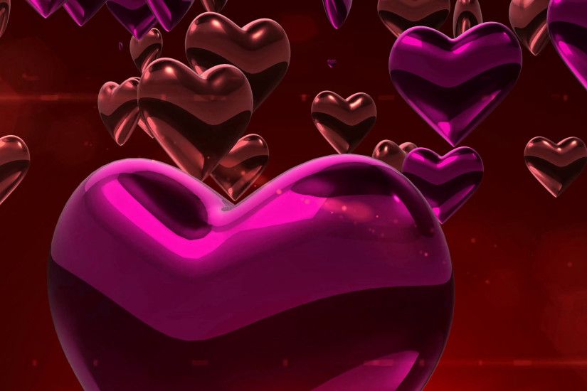 Subscription Library 3D animation of chocolate and red and pink sweet heart  symbol in luxury style moving and