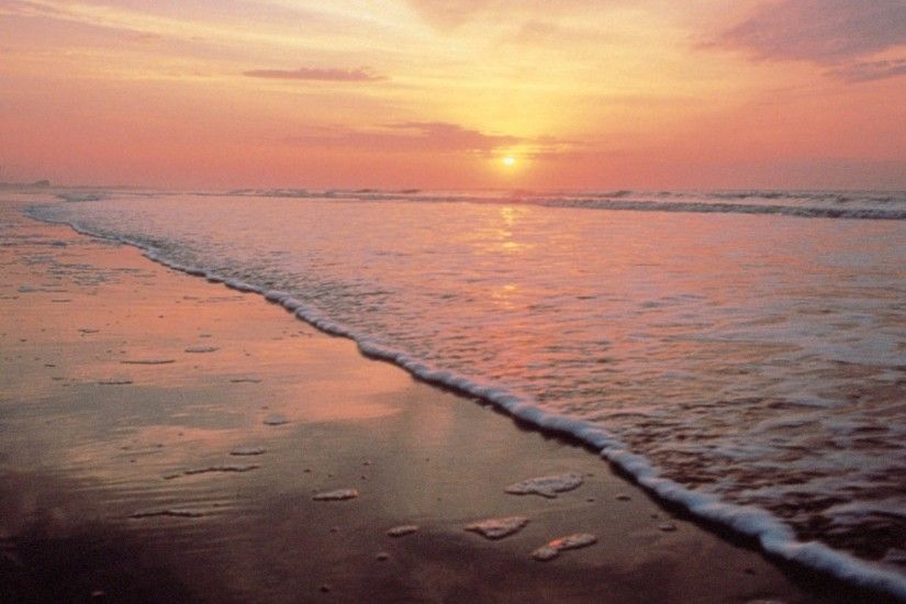 Sunset over the Beach HD Wallpaper