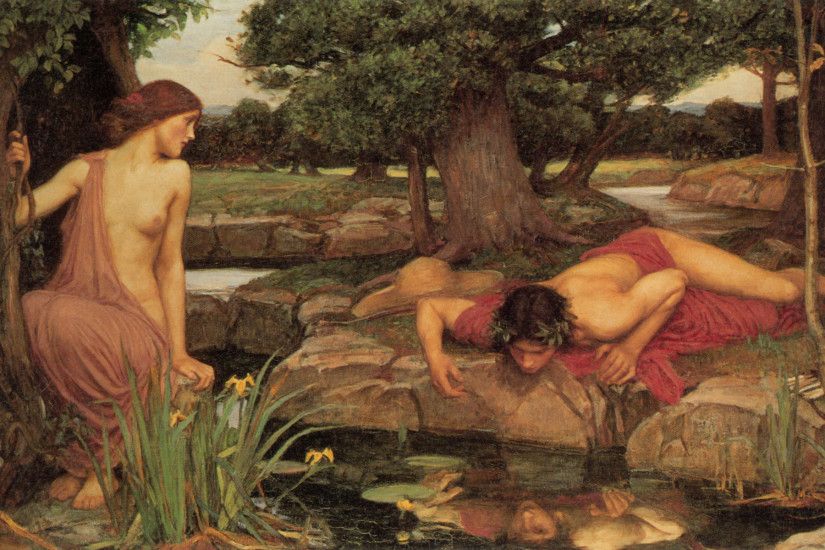 Echo and Narcissus: 1903 by John William Waterhouse (Walker Art Gallery,  Liverpool, UK) Pre-Raphaelite