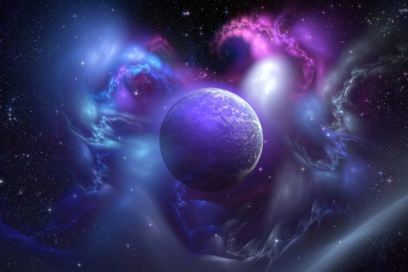 Nebula and planet wallpaper
