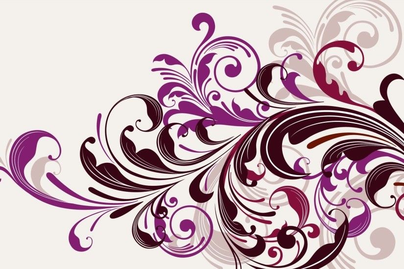 Purple Floral Swirls Vector Wallpapers HD / Desktop and Mobile Backgrounds