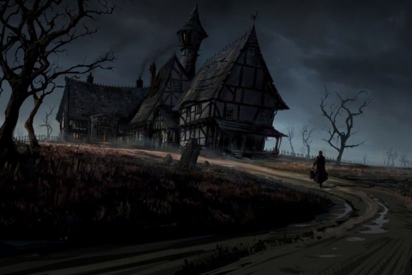 Free haunted house wallpaper background