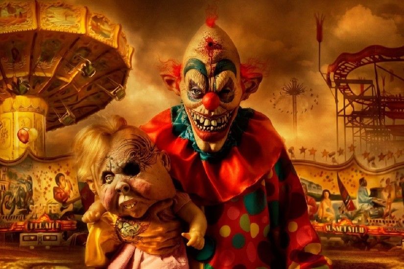 2560x1440 Dark horror evil clown art artwork f wallpaper