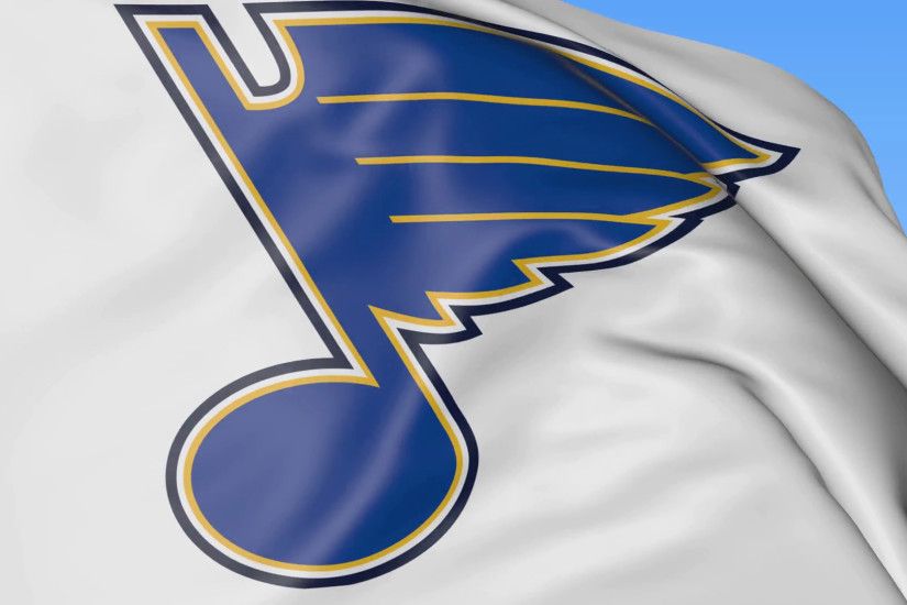 Close-up of waving flag with St. Louis Blues NHL hockey team logo, seamless  loop, blue background. Editorial animation. 4K Stock Video Footage -  VideoBlocks