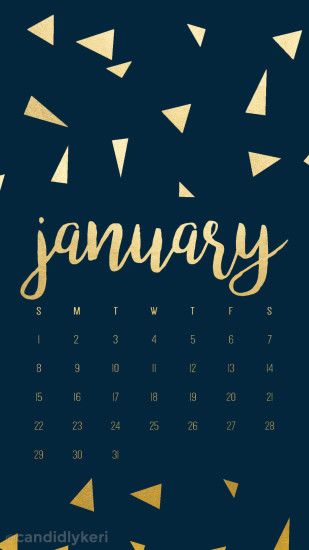 Navy and gold foil triangles January calendar 2017 wallpaper you can  download for free on the