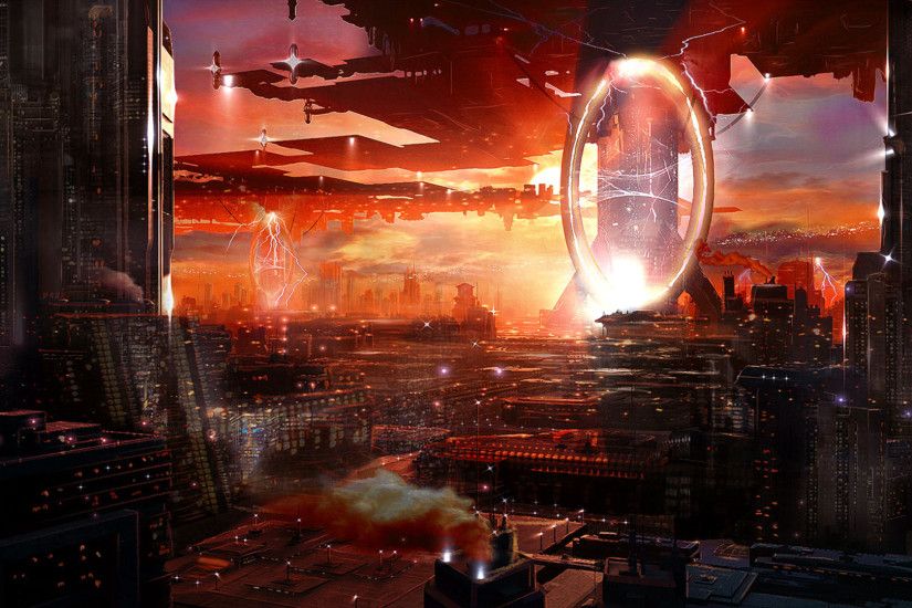 Sci-fi city cities futuristic portal wallpaper | 1920x1080 | 118213 |  WallpaperUP