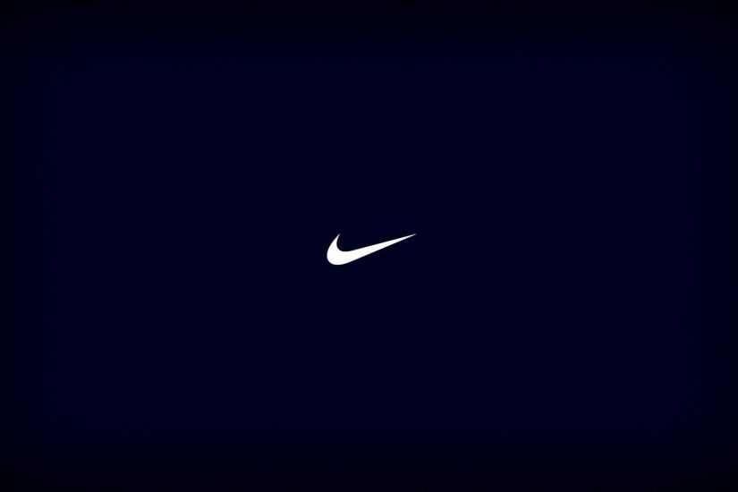 Nike Logo On The Blue Background Wallpaper Des #6930 Wallpaper .