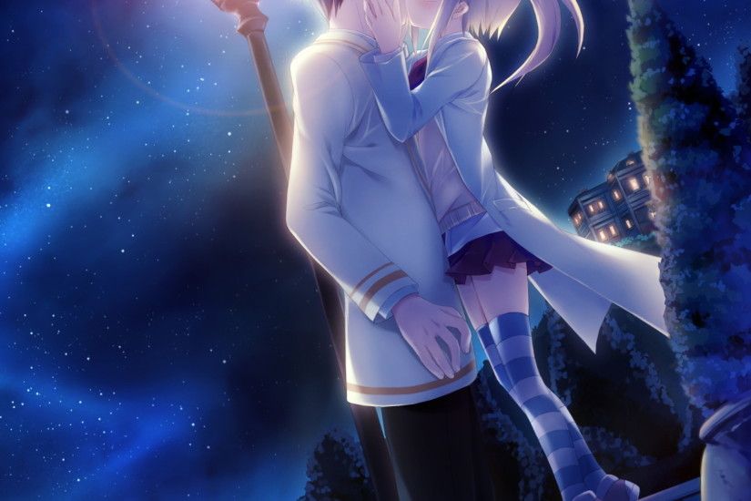 Celestial Night - Tap to see more cute Anime love wallpapers! | @mobile9