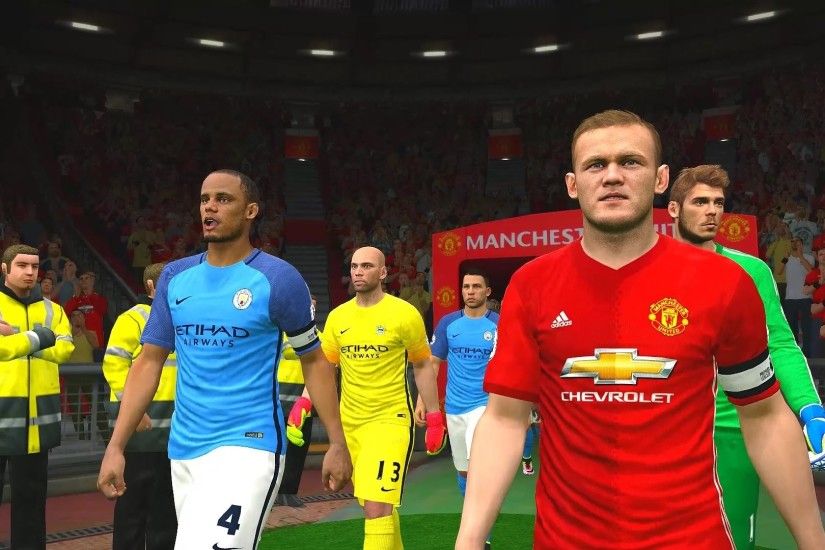Premier League 2016/2017 † Manchester United vs Manchester City Gameplay -  YouTube