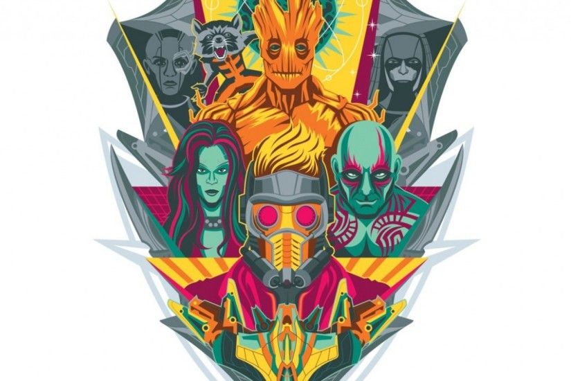 2048x2048 Wallpaper guardians of the galaxy, logo, marvel, star-lord, gamora