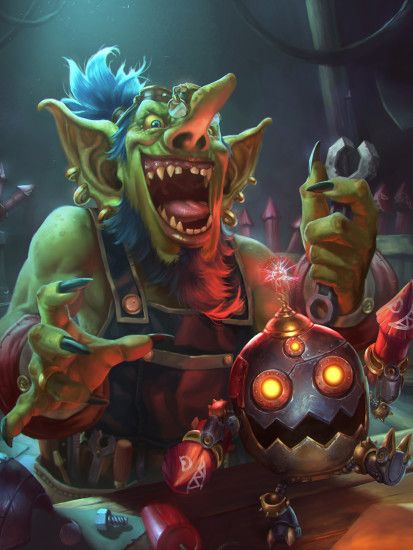 Wallpapers Hearthstone: Heroes of Warcraft Goblin Laughter Goblins vs.  Gnomes Fantasy Games 1536x2048