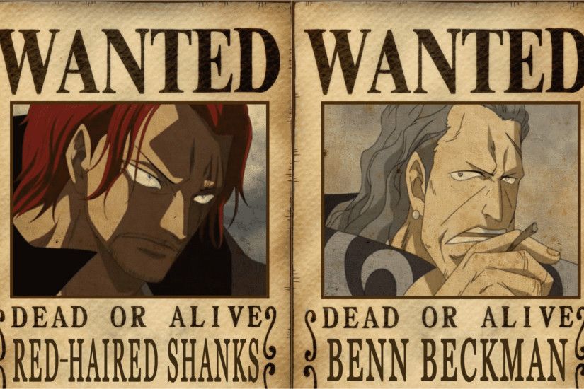 ... shanks crew one piece wanted bounty poster