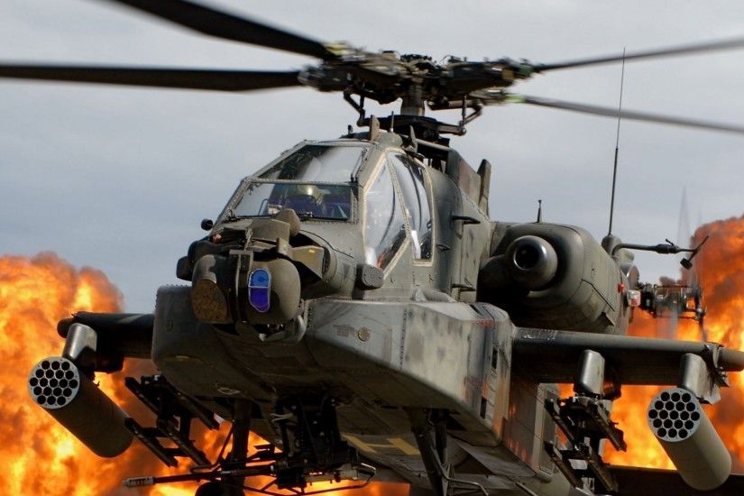 2560x1080 Wallpaper ah-64d, apache, helicopter, blades, cabin, explosion,