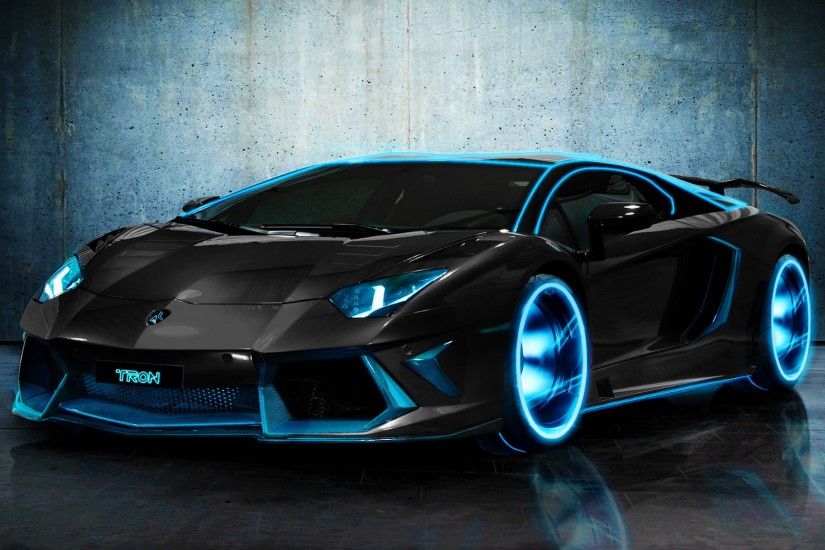 Lamborghini Aventador Blue Neon