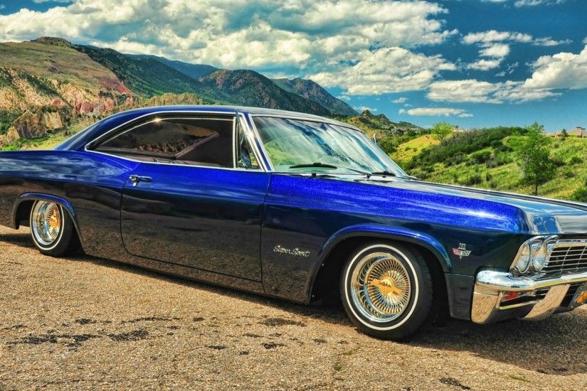 chevrolet impala ss ' 1965 lowrider blue chevrolet impala super sport blue  low rider