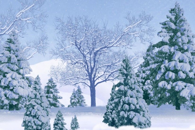 ... Snow Trees Background
