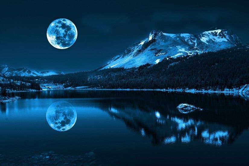 Blue Moon Landscape Wallpaper Picture Wallpaper fond d Ã©cran