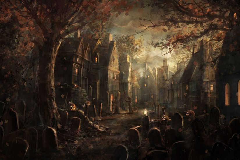 Halloween Cemetery WallDevil