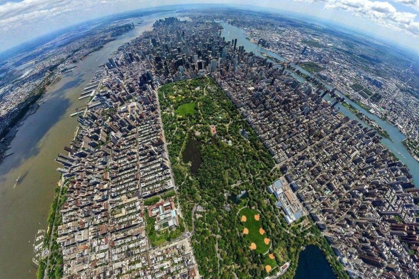 cityscape, Building, Central Park, New York City, Aerial View, River,  Panoramas Wallpapers HD / Desktop and Mobile Backgrounds