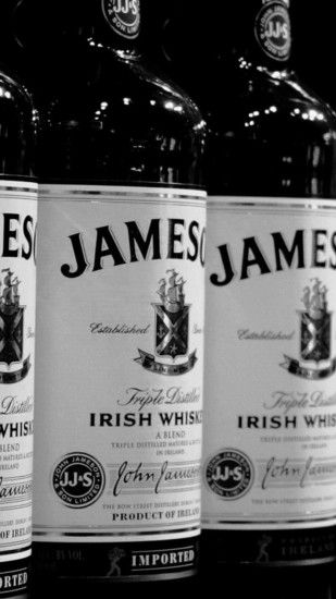 1080x1920 Wallpaper whiskey, jameson, black white, bottle