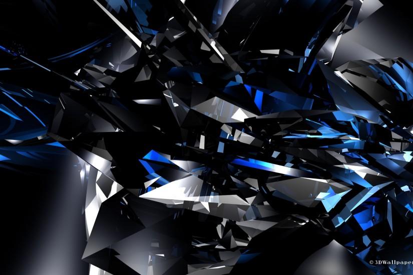 3D blue crystals wallpaper in 2560x1440 screen resolution