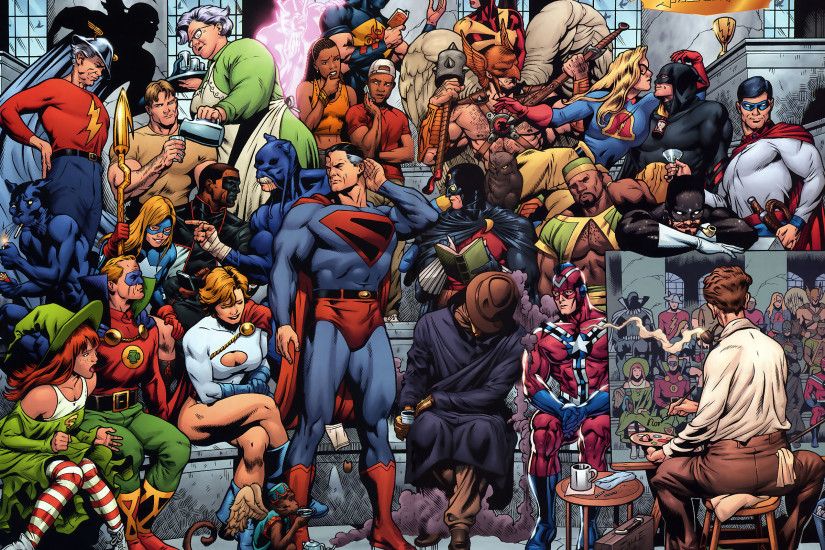 Comics - Justice Society of America Superman Flash Green Lantern Power Girl  Liberty Belle Wallpaper