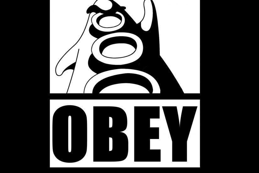 3840x2160 Wallpaper obey, logo, letters