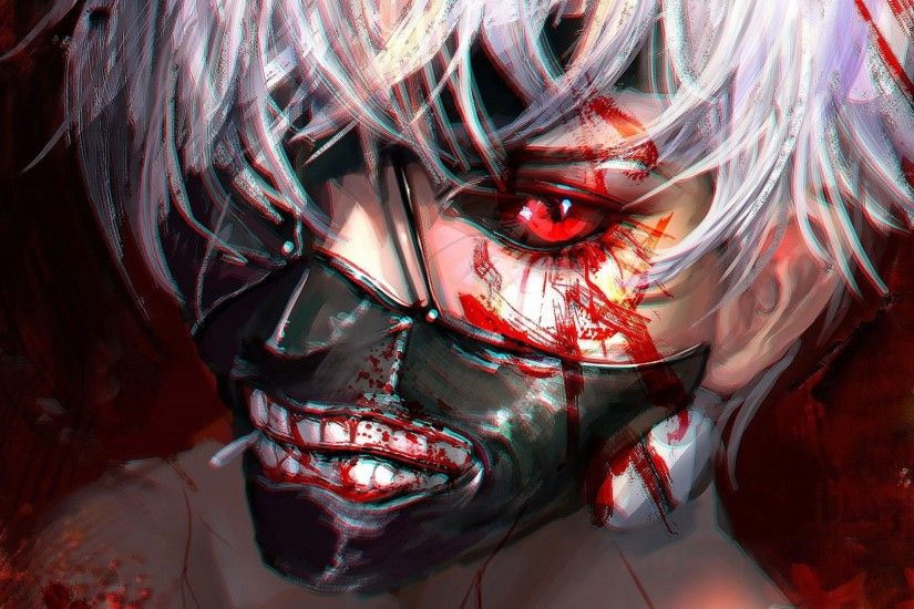Ken Kaneki, Red Eyes, Mask, Tokyo Ghoul
