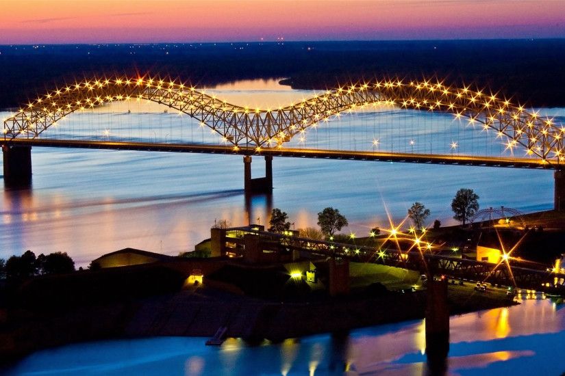 Memphis Bridge At Night Wallpaper