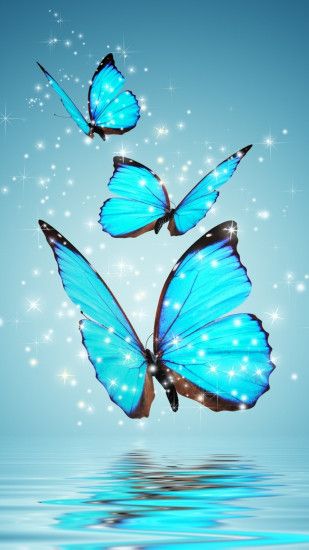 Blue Butterflies #iPhone #6 #Wallpaper