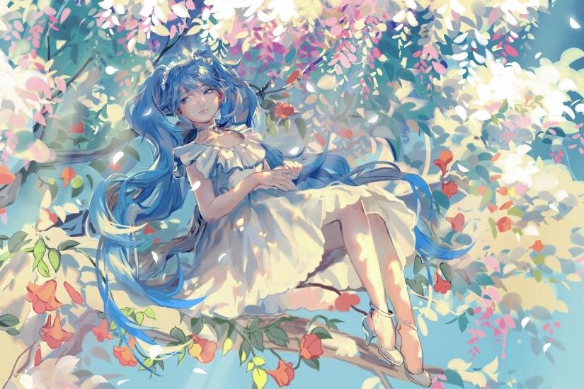 ... Dress, Trees, Hatsune Miku, Vocaloid Wallpapers HD.