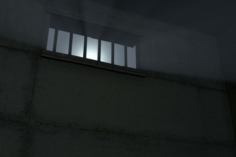 A 24 hour time-lapse from inside an empty dark jail cell with light rays  penetrating the barred window Motion Background - VideoBlocks
