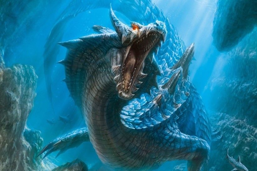 dragons fantasy art artwork lagiacrus monster hunter 3 underwater 1920x1080 wallpaper  Wallpaper HD