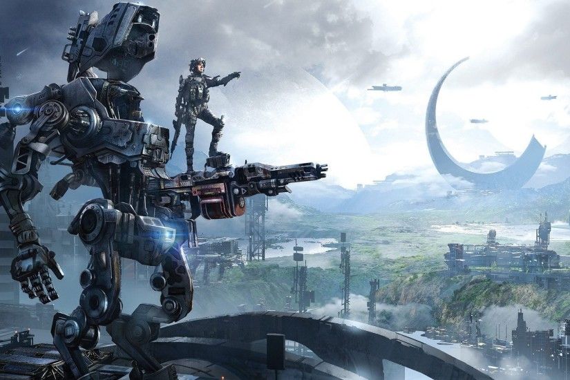 titanfall: frontier's edge respawn entertainment electronic arts ea robots  men titanium pilot buildings weapons hunter