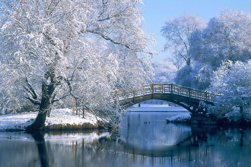 winter backgrounds bridge. Â«Â«