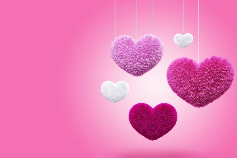 3d love heart pink wallpaper