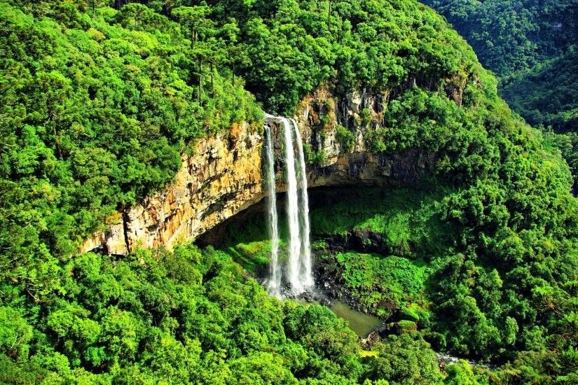 Brazil Green Waterfalls Desktop Background. Download 2560x1600 ...