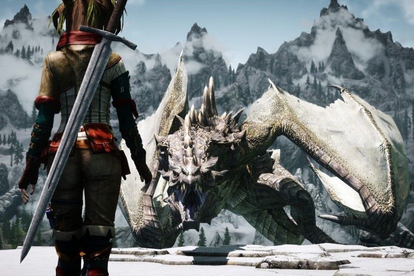 Dragonborn The Elder Scrolls V Skyrim Women Dragons 3D Screenshots