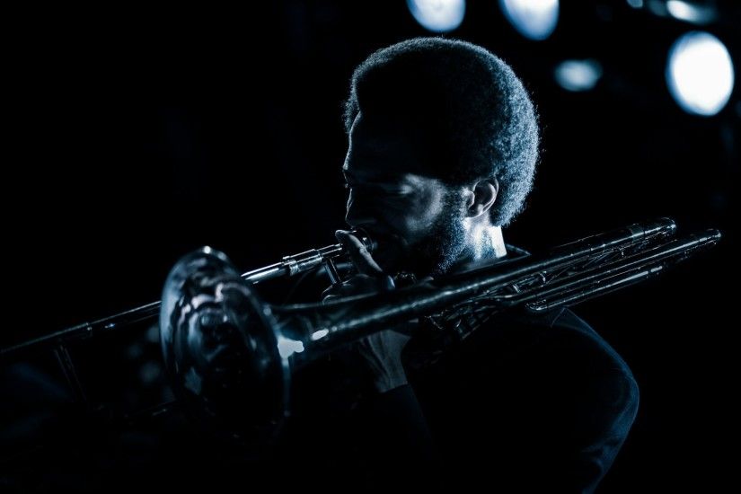 musician music trombone lights night jazz