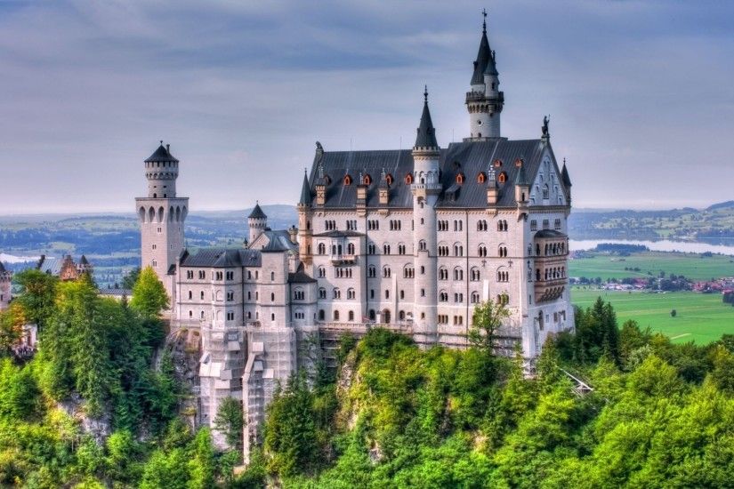 castle, HDR, Landscape, Trees, Neuschwanstein Castle, Germany Wallpapers HD  / Desktop and Mobile Backgrounds